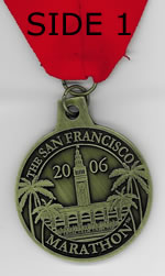 SF Progressive Marathon Finisher's Medal Side 1