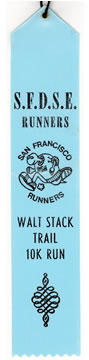 Walt Stack 10K finisher's ribbon